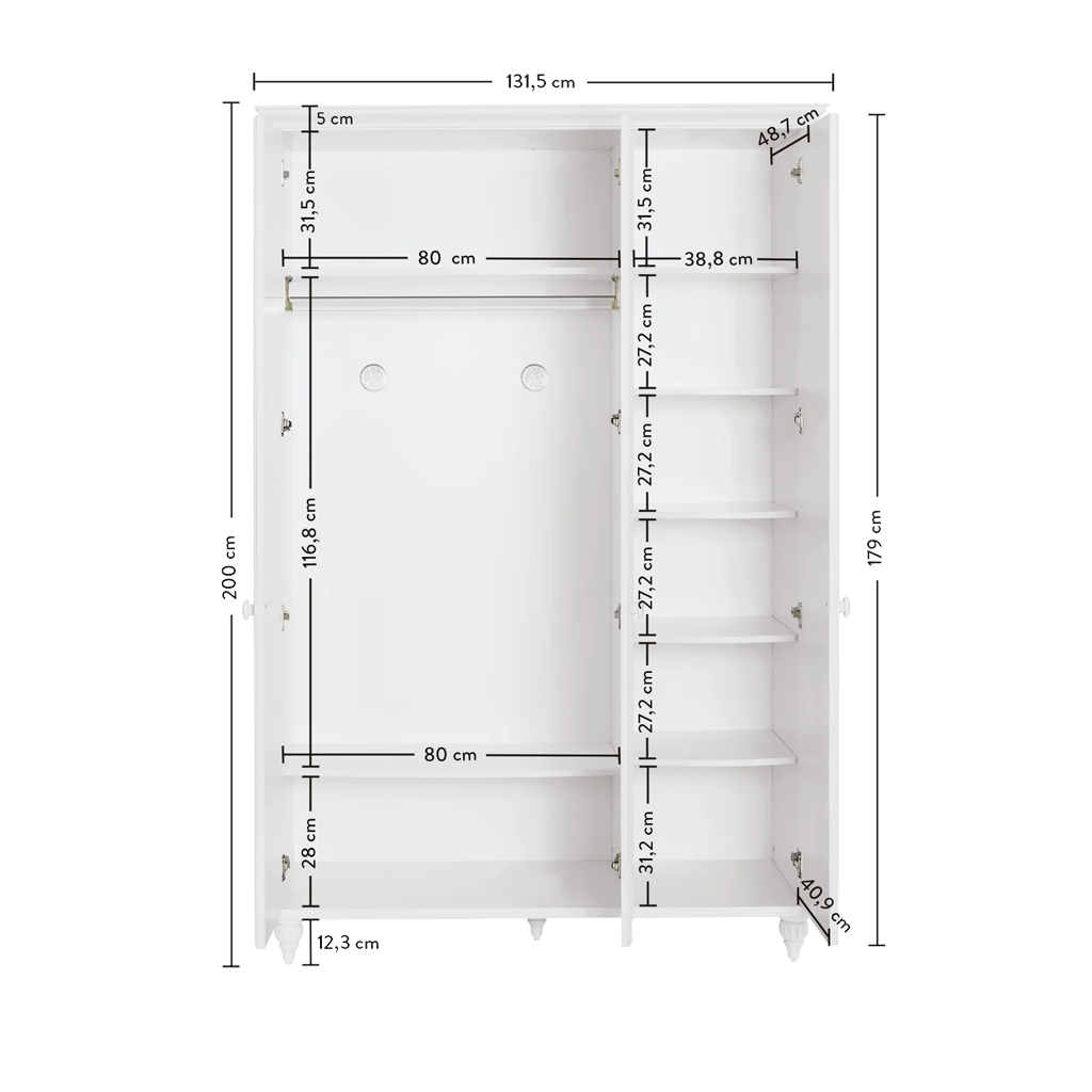ROMANTICA 3 DOORS WARDROBE (ROMANTICA)