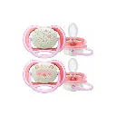 Soother 6-18m Star/Bear Design, Pink