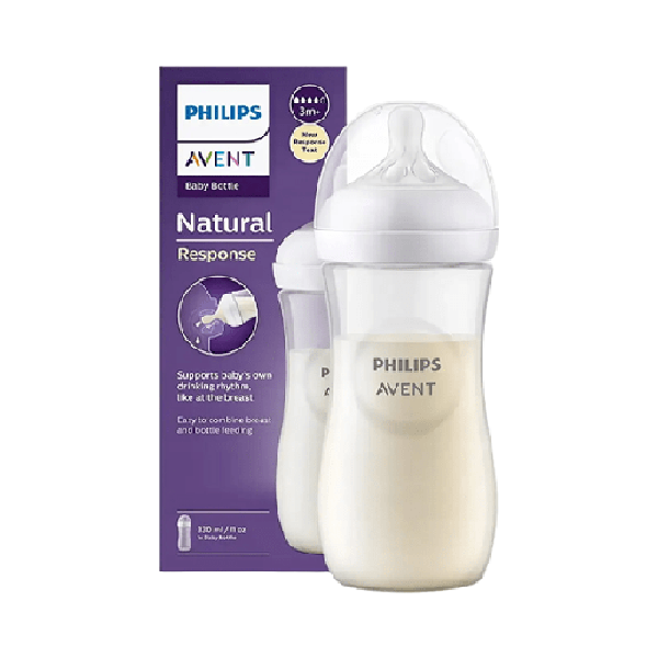 Natural Single White Feeding Bottle 330ml  (New Shape)