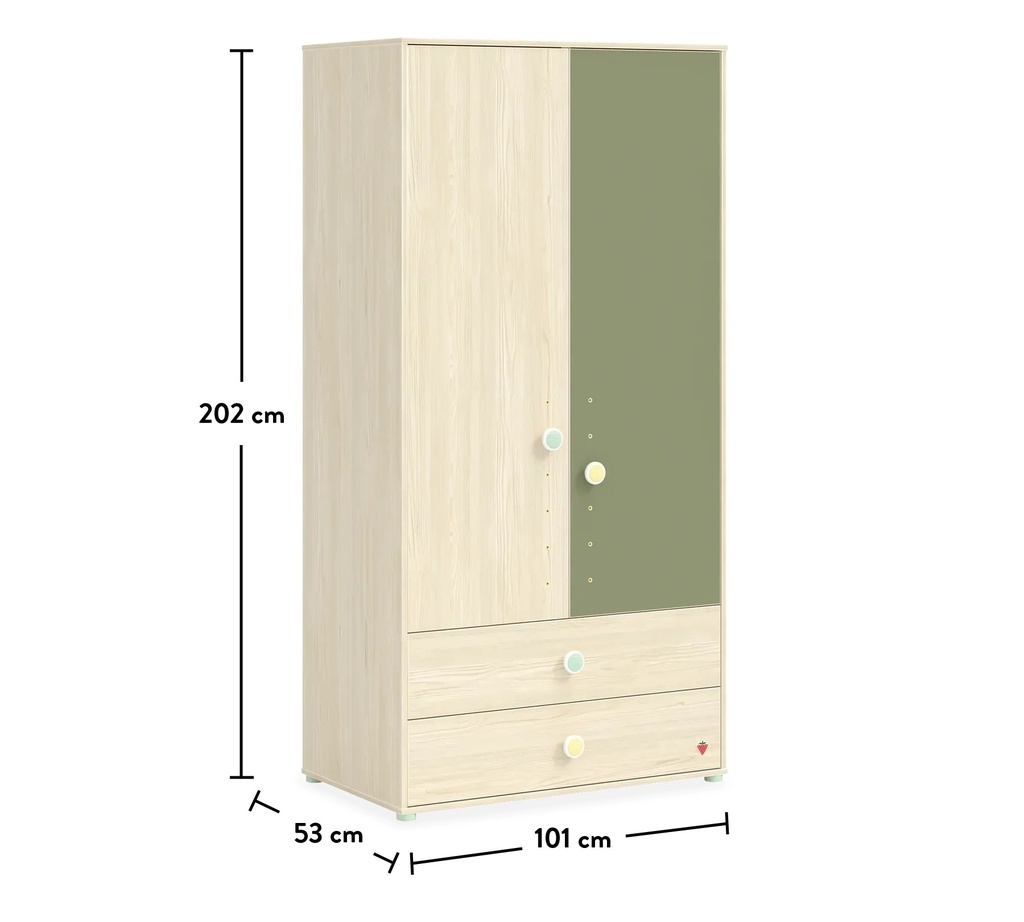 MONTES NATURAL 2 DOORS WARDROBE (MONTES NATURAL)