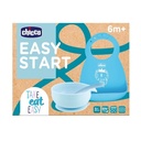 Bib Silicon Feeding Set - Blue 1-331