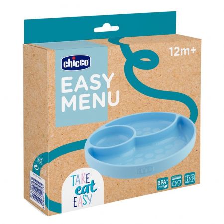 Silicone Divided plate Blue 12M+ 1-375
