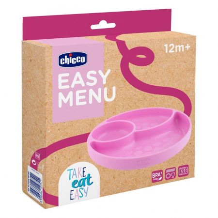 Silicone Divided plate pink 12M+ 1-374