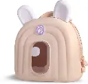 RUBBER BAG BACK BIG RABBIT (BEIGE &PINK) 32220