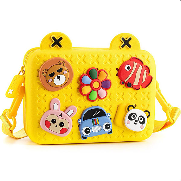 RUBBER BAG HAND SMALL (YELLOW&PINK) 32223