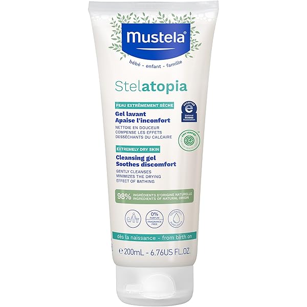 Stelatopia Cleansing Gel  200Ml  5-837 جل الاستحمام للبشرة المصابة  بلأكزيما للوجة والجسم  (أطفال وكبار )