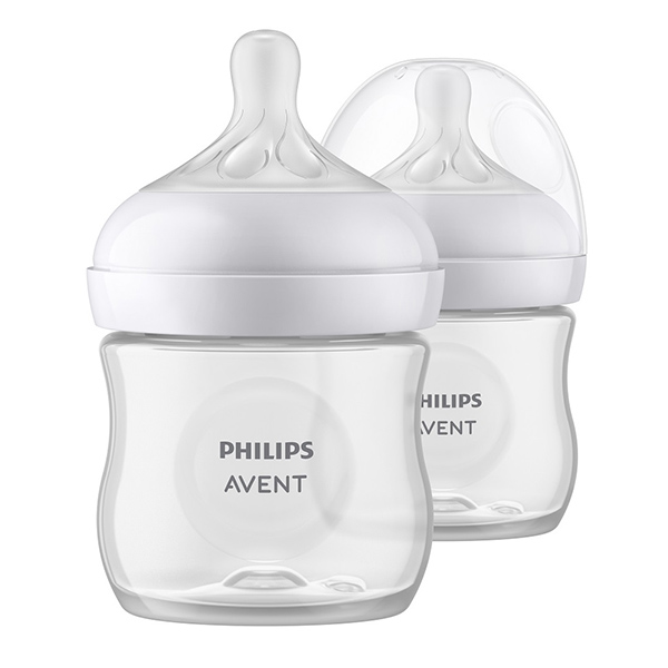 Natural 125ml Double White Feeding Bottle (New Shape)