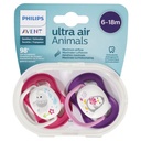 Double soother 6-18m elephant