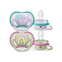 Soother 0-6m yellow , pink
