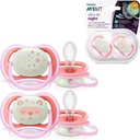 Soother 6-18m Star/Bear Design, Pink